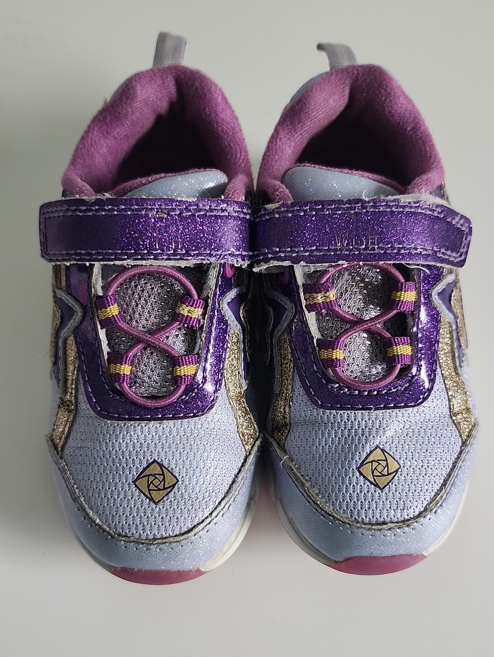 Girls' Glitter Purple & Light Blue Athletic Sneakers